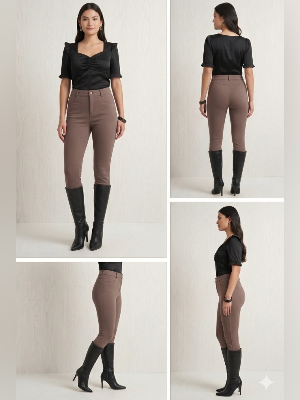 {JUST IN] NWT Gorgeous TRUTH Ash Browm High Waisted Zip Up Jeggins Sz 4